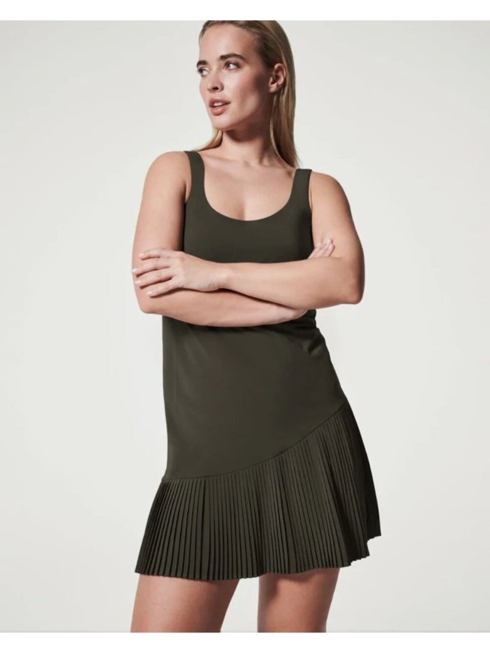 Spanx Yes Pleats Dress Shorts Romper Lined Athletic Tennis Dress Small